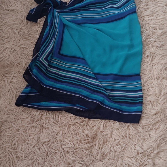 Blue Striped Women's Swim Sarong One Size - Picture 5 of 5